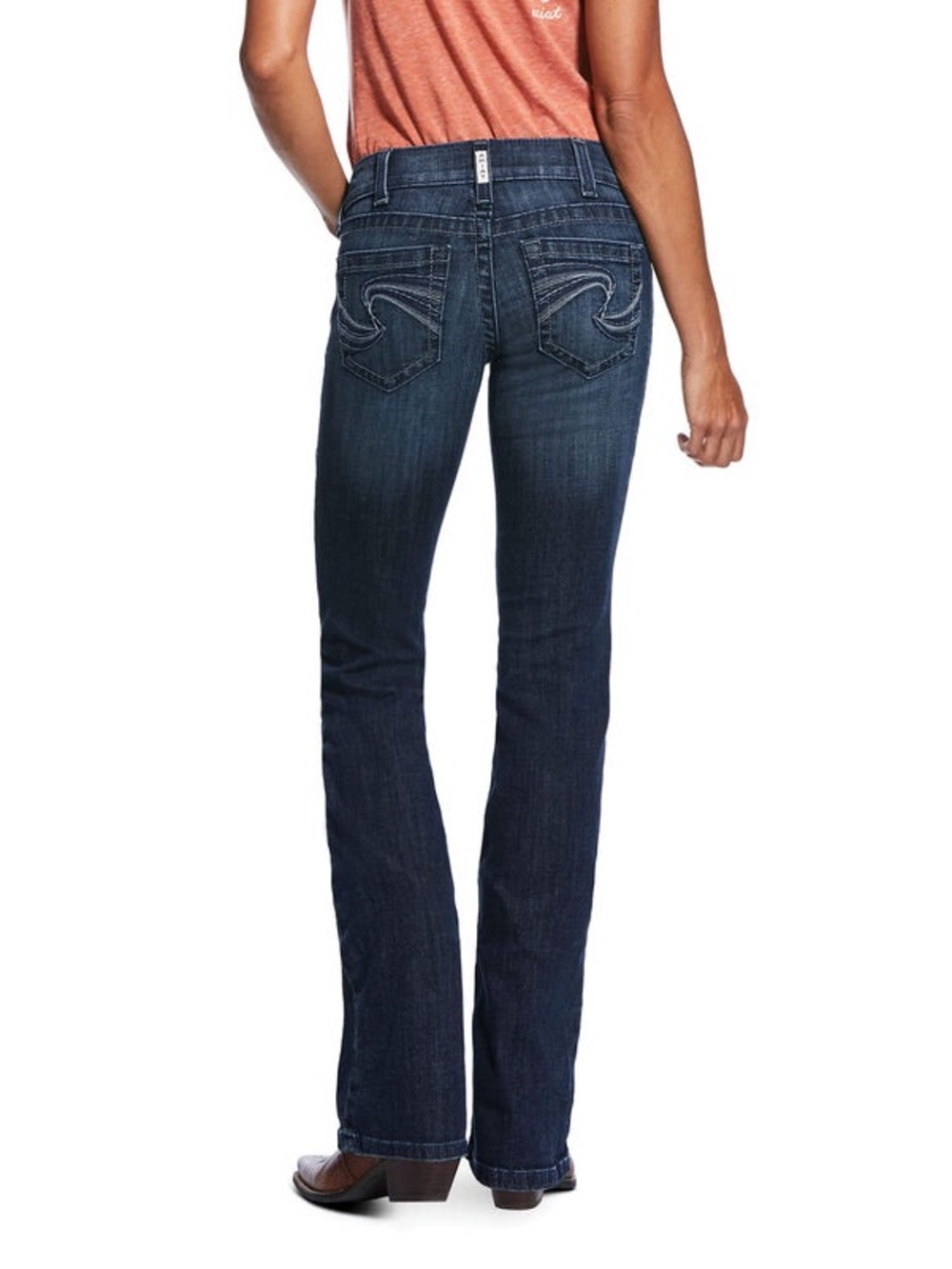 R.E.A.L. Mid Rise Arrow Fit Stretch Angel Boot Cut Jean Blue Size 32 Regular - Picture 2 of 8